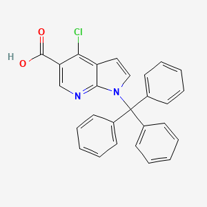 molecular formula C27H19ClN2O2 B8090585 4-chloro-1-trityl-1H-pyrrolo[2,3-b]pyridine-5-carboxylic acid 
