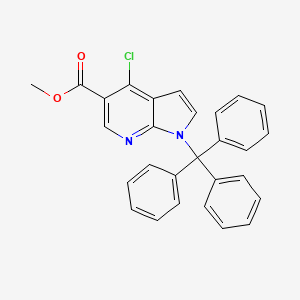 molecular formula C28H21ClN2O2 B8090592 methyl 4-chloro-1-trityl-1H-pyrrolo[2,3-b]pyridine-5-carboxylate 