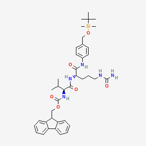 molecular formula C39H53N5O6Si B8090656 (9H-fluoren-9-yl)Methyl ((S)-1-(((S)-1-((4-(((tert-butyldiMethylsilyl)oxy)Methyl)phenyl)aMino)-1-oxo-5-ureidopentan-2-yl)aMino)-3-Methyl-1-oxobutan-2-yl)carbaMate 