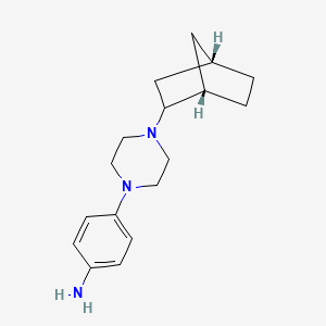 molecular formula C17H25N3 B8090689 4-[4-[(1S,4S)-2-bicyclo[2.2.1]heptanyl]piperazin-1-yl]aniline 
