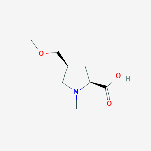 molecular formula C8H15NO3 B8090703 (2S,4S)-4-(methoxymethyl)-1-methylpyrrolidine-2-carboxylic acid 