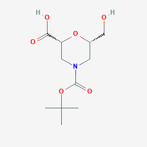 (2R,6S)-4-(tert-butoxycarbonyl)-6-(hydroxymethyl)morpholine-2-carboxylic acid