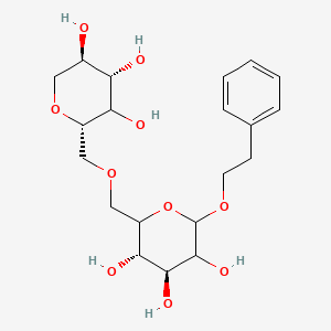 molecular formula C20H30O10 B8090771 (4S,5S)-2-(2-phenylethoxy)-6-[[(2S,4S,5R)-3,4,5-trihydroxyoxan-2-yl]methoxymethyl]oxane-3,4,5-triol 