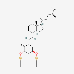 molecular formula C40H74O2Si2 B8090802 ((1R,3S,E)-5-((E)-2-((1R,3aS,7aR)-1-((2R,5S)-5,6-dimethylheptan-2-yl)-7a-methyldihydro-1H-inden-4(2H,5H,6H,7H,7aH)-ylidene)ethylidene)-4-methylenecyclohexane-1,3-diyl)bis(oxy)bis(tert-butyldimethylsilane) 