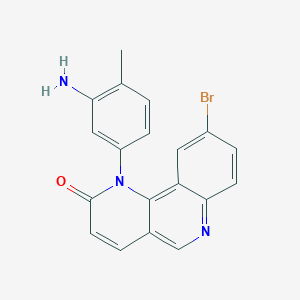 molecular formula C19H14BrN3O B8090822 1-(3-amino-4-methylphenyl)-9-bromobenzo[h][1,6]naphthyridin-2(1H)-one 
