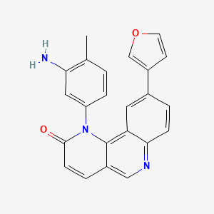 molecular formula C23H17N3O2 B8090825 1-(3-amino-4-methylphenyl)-9-(furan-3-yl)benzo[h][1,6]naphthyridin-2(1H)-one 