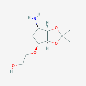 molecular formula C10H19NO4 B8090925 2-(((3AS,4R,6S,6AR)-6-Amino-2,2-dimethyltetrahydro-4H-cyclopenta[D][1,3]dioxol-4-YL)oxy)ethan-1-OL 