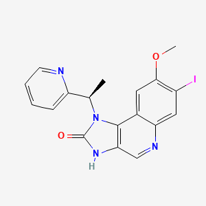 molecular formula C18H15IN4O2 B8090940 (R)-7-iodo-8-methoxy-1-(1-(pyridin-2-yl)ethyl)-1H-imidazo[4,5-c]quinolin-2(3H)-one 