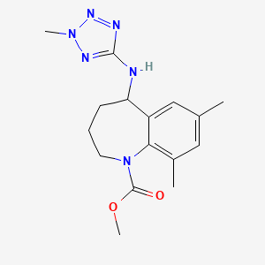 molecular formula C16H22N6O2 B8090949 methyl 7,9-dimethyl-5-((2-methyl-2H-tetrazol-5-yl)amino)-2,3,4,5-tetrahydro-1H-benzo[b]azepine-1-carboxylate 