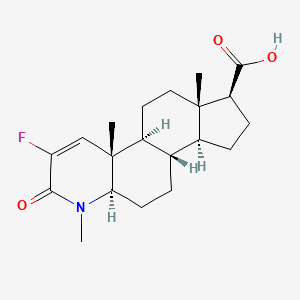 molecular formula C20H28FNO3 B8090952 1H-Indeno[5,4-f]quinoline-7-carboxylic acid, 3-fluoro-2,4a,4b,5,6,6a,7,8,9,9a,9b,10,11,11a-tetradecahydro-1,4a,6a-trimethyl-2-oxo-, (4aS,4bS,6aS,7S,9aS,9bS,11aR)- 