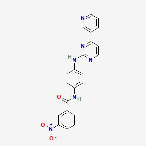 molecular formula C22H16N6O3 B8090989 3-nitro-N-(4-((4-(pyridin-3-yl)pyrimidin-2-yl)amino)phenyl)benzamide 