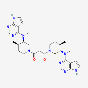 molecular formula C29H38N10O2 B8090993 1,3-bis((3R,4R)-4-methyl-3-(methyl(7H-pyrrolo[2,3-d]pyrimidin-4-yl)amino)piperidin-1-yl)propane-1,3-dione 