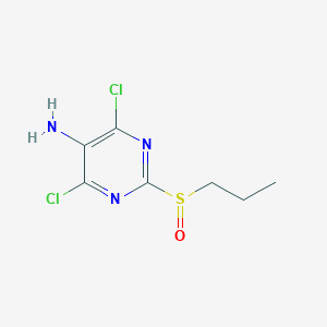 molecular formula C7H9Cl2N3OS B8091042 4,6-Dichloro-2-(propylsulfinyl)pyrimidin-5-amine 