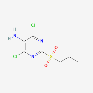 molecular formula C7H9Cl2N3O2S B8091043 4,6-Dichloro-2-(propylsulfonyl)pyrimidin-5-amine 