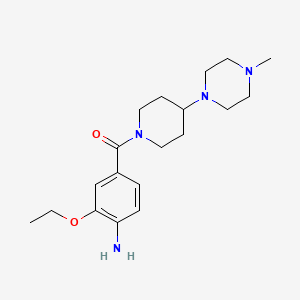molecular formula C19H30N4O2 B8091045 (4-Amino-3-ethoxyphenyl)(4-(4-methylpiperazin-1-yl)piperidin-1-yl)methanone 