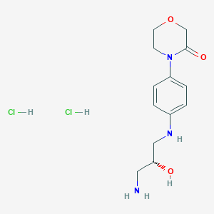 molecular formula C13H21Cl2N3O3 B8091073 (R)-4-(4-((3-aMino-2-hydroxypropyl)aMino)phenyl)Morpholin-3-one (dihydrochloride) 