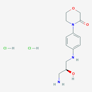 molecular formula C13H21Cl2N3O3 B8091079 (S)-4-(4-((3-aMino-2-hydroxypropyl)aMino)phenyl)Morpholin-3-one (dihydrochloride) 