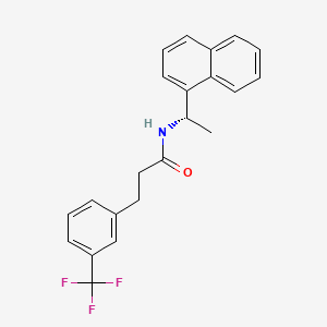 molecular formula C22H20F3NO B8091117 N-[(1S)-1-(1-Naphthalenyl)ethyl]-3-(trifluoromethyl)benzenepropanamide 