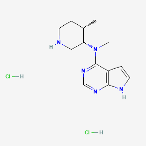molecular formula C13H21Cl2N5 B8091123 N-Methyl-N-((3S,4S)-4-Methylpiperidin-3-yl)-7H-pyrrolo[2,3-d]pyriMidin-4-aMine (dihydrochloride) 