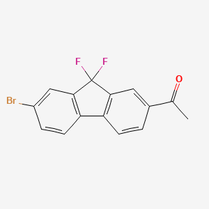 molecular formula C15H9BrF2O B8091143 1-(7-bromo-9,9-difluoro-9H-fluoren-2-yl)ethanone 