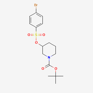 molecular formula C16H22BrNO5S B8091144 Tert-butyl 3-(((4-bromophenyl)sulfonyl)oxy)piperidine-1-carboxylate 