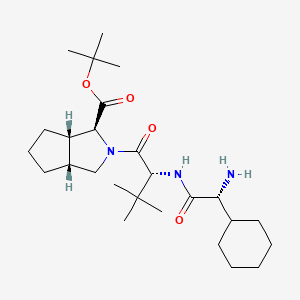 molecular formula C26H45N3O4 B8091148 (1S,3aR,6aS)-tert-butyl 2-((R)-2-((R)-2-amino-2-cyclohexylacetamido)-3,3-dimethylbutanoyl)octahydrocyclopenta[c]pyrrole-1-carboxylate 