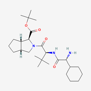 molecular formula C26H45N3O4 B8091150 (1S,3aR,6aS)-tert-butyl 2-((S)-2-((R)-2-amino-2-cyclohexylacetamido)-3,3-dimethylbutanoyl)octahydrocyclopenta[c]pyrrole-1-carboxylate 