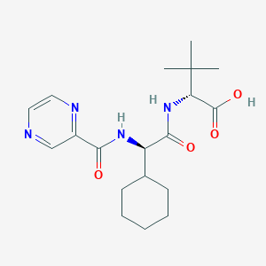 molecular formula C19H28N4O4 B8091155 (R)-2-((R)-2-cyclohexyl-2-(pyrazine-2-carboxamido)acetamido)-3,3-dimethylbutanoic acid 