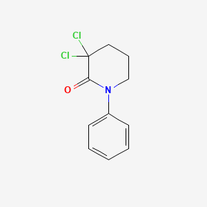 molecular formula C11H11Cl2NO B8091167 3,3-Dichloro-1-phenylpiperidin-2-one 