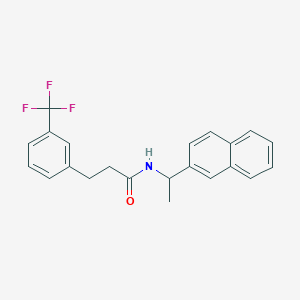 molecular formula C22H20F3NO B8091174 N-(1-(naphthalen-2-yl)ethyl)-3-(3-(trifluoromethyl)phenyl)propanamide 