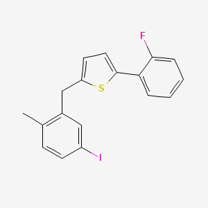 molecular formula C18H14FIS B8091190 2-(2-Fluorophenyl)-5-(5-iodo-2-methylbenzyl)thiophene 