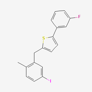 molecular formula C18H14FIS B8091196 2-(3-Fluorophenyl)-5-(5-iodo-2-methylbenzyl)thiophene 
