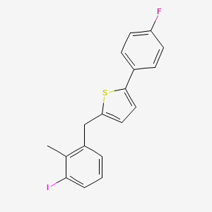 molecular formula C18H14FIS B8091201 2-(4-Fluorophenyl)-5-(3-iodo-2-methylbenzyl)thiophene 
