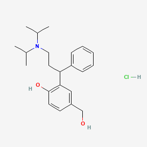 molecular formula C22H32ClNO2 B8091208 2-(3-(Diisopropylamino)-1-phenylpropyl)-4-(hydroxymethyl)phenol hydrochloride 