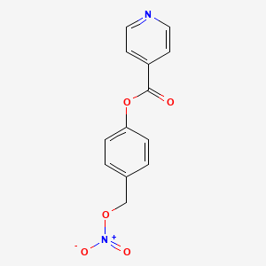 molecular formula C13H10N2O5 B8091218 4-((Nitrooxy)methyl)phenyl isonicotinate 