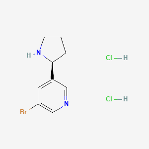 molecular formula C9H13BrCl2N2 B8091219 (S)-3-bromo-5-(pyrrolidin-2-yl)pyridine dihydrochloride 