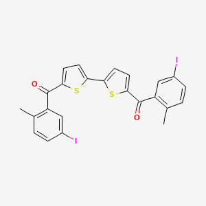 molecular formula C24H16I2O2S2 B8091279 [5-[5-(5-Iodo-2-methylbenzoyl)thiophen-2-yl]thiophen-2-yl]-(5-iodo-2-methylphenyl)methanone 