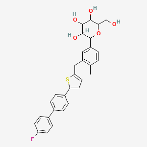 molecular formula C30H29FO5S B8091298 2-(3-((5-(4'-fluoro-[1,1'-biphenyl]-4-yl)thiophen-2-yl)methyl)-4-methylphenyl)-6-(hydroxymethyl)tetrahydro-2H-pyran-3,4,5-triol 