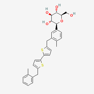molecular formula C30H32O5S2 B8091315 (2R,3S,4R,5R,6S)-2-(hydroxymethyl)-6-(4-methyl-3-((5'-(2-methylbenzyl)-[2,2'-bithiophen]-5-yl)methyl)phenyl)tetrahydro-2H-pyran-3,4,5-triol 