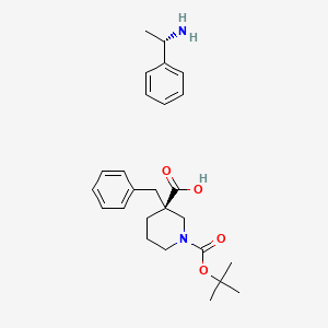 molecular formula C26H36N2O4 B8091443 (S)-1-phenylethanamine (S)-3-benzyl-1-(tert-butoxycarbonyl)piperidine-3-carboxylate 