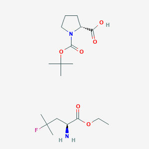 molecular formula C18H33FN2O6 B8091471 (S)-ethyl 2-amino-4-fluoro-4-methylpentanoate (R)-1-(tert-butoxycarbonyl)pyrrolidine-2-carboxylate 