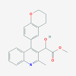 molecular formula C22H21NO4 B8091476 Methyl 2-(4-(chroman-6-yl)-2-methylquinolin-3-yl)-2-hydroxyacetate 