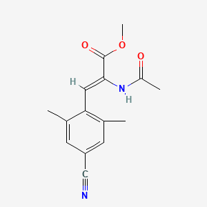 molecular formula C15H16N2O3 B8091486 (Z)-methyl 2-acetamido-3-(4-cyano-2,6-dimethylphenyl)acrylate 