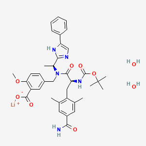molecular formula C37H46LiN5O9 B8091531 lithium 5-(((S)-2-((tert-butoxycarbonyl)amino)-3-(4-carbamoyl-2,6-dimethylphenyl)-N-((S)-1-(5-phenyl-1H-imidazol-2-yl)ethyl)propanamido)methyl)-2-methoxybenzoate dihydrate 