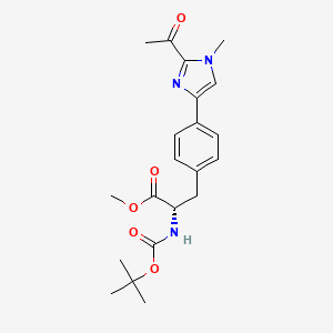molecular formula C21H27N3O5 B8091604 (S)-methyl 3-(4-(2-acetyl-1-methyl-1H-imidazol-4-yl)phenyl)-2-((tert-butoxycarbonyl)amino)propanoate 