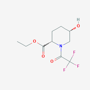 molecular formula C10H14F3NO4 B8091619 (2S,5S)-ethyl 5-hydroxy-1-(2,2,2-trifluoroacetyl)piperidine-2-carboxylate 