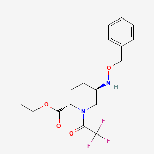 molecular formula C17H21F3N2O4 B8091627 (2S,5R)-ethyl 5-((benzyloxy)amino)-1-(2,2,2-trifluoroacetyl)piperidine-2-carboxylate 