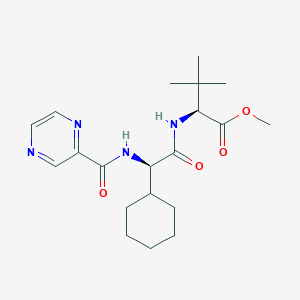 molecular formula C20H30N4O4 B8091649 (S)-methyl 2-((R)-2-cyclohexyl-2-(pyrazine-2-carboxamido)acetamido)-3,3-dimethylbutanoate 