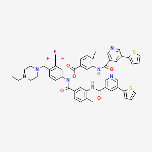 molecular formula C50H44F3N7O5S2 B8091700 N-(5-((4-((4-ethylpiperazin-1-yl)methyl)-3-(trifluoromethyl)phenyl)((4-methyl-3-(5-(thiophen-2-yl)nicotinamido)benzoyl)oxy)carbamoyl)-2-methylphenyl)-5-(thiophen-2-yl)nicotinamide 