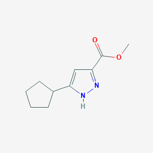 molecular formula C10H14N2O2 B8091736 methyl 5-cyclopentyl-1H-pyrazole-3-carboxylate 